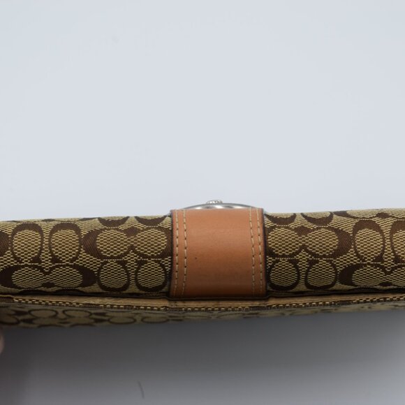 Coach Soho Buckle Signature "C" Canvas and Tan Leather Wallet - Picture 5 of 12